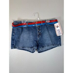 North Crest Vintage High Waist Denim Jean Shorts w/ Belt Size 14 Vintage Y2K NWT